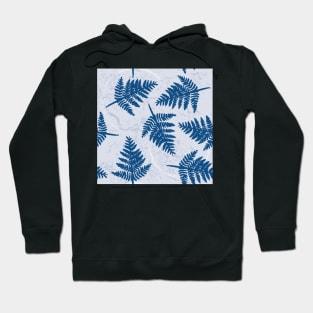 fern leaves classic blue, light version Hoodie